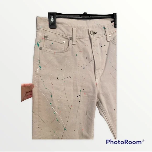 RAG AND BONE Paint Splatter High rise Boyfriend Jeans Womens Size 27